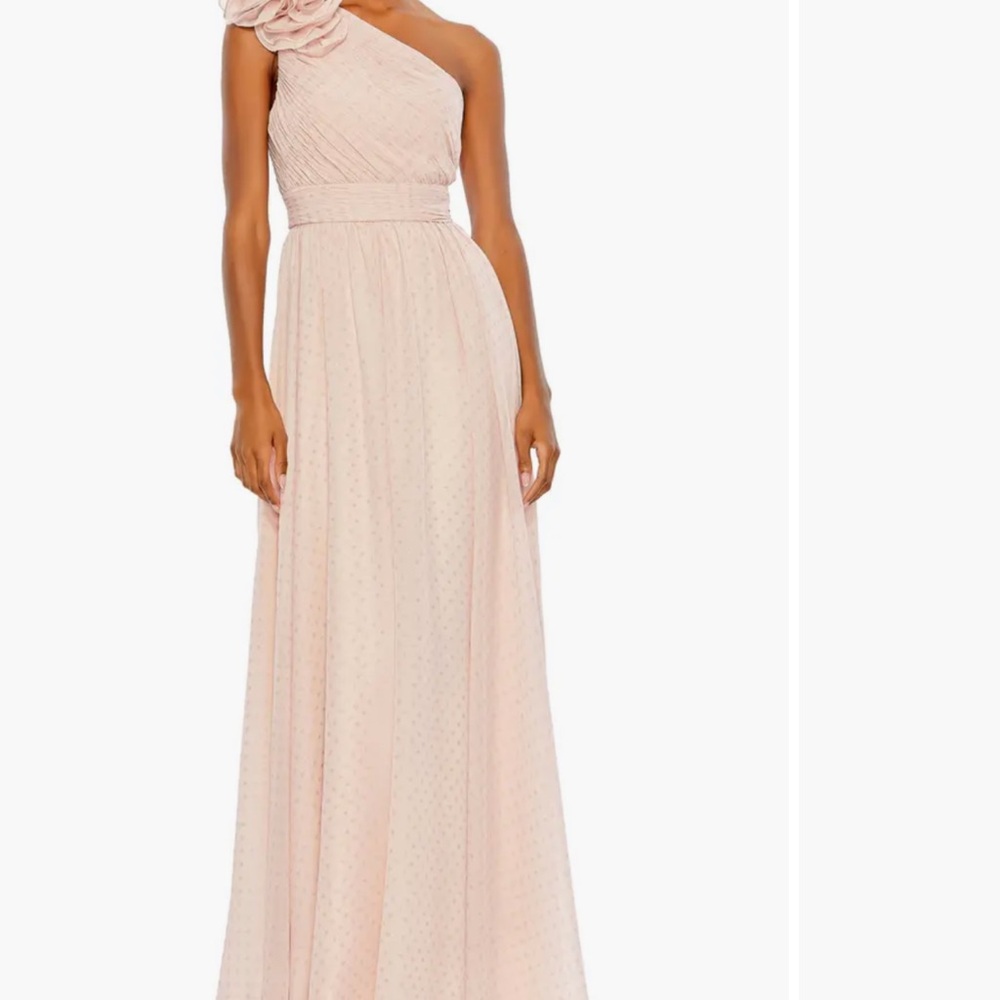 Elegant One-Shoulder Pink Dress